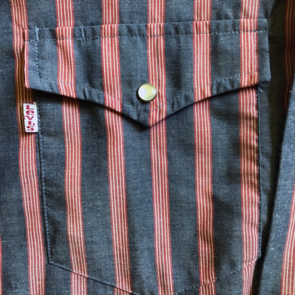 Vintage Levi’s Western Shirt Pearl Snap Stripe M - Picture 5 of 9